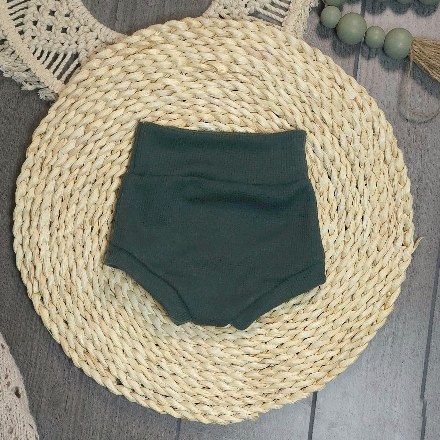 Baby Bummies Blanks - Forest Green Waffle