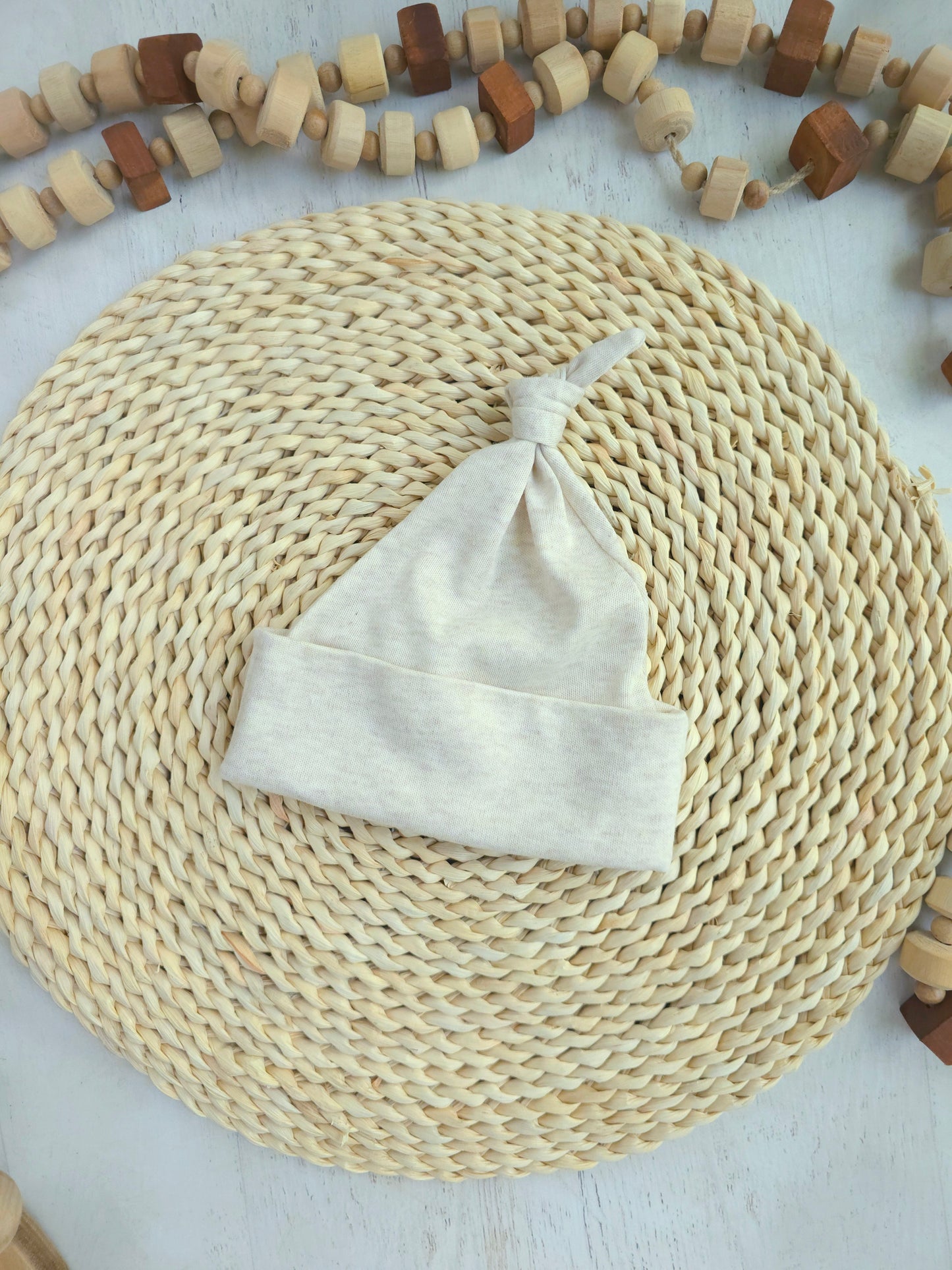 Wholesale Baby Boy Knotted Hat - Oatmeal Beige