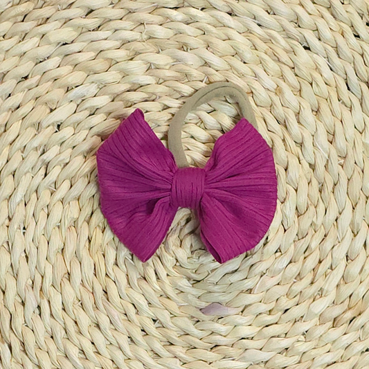 Handmade Baby Girl Bow | Matching Blank Rompers | Magenta Pink