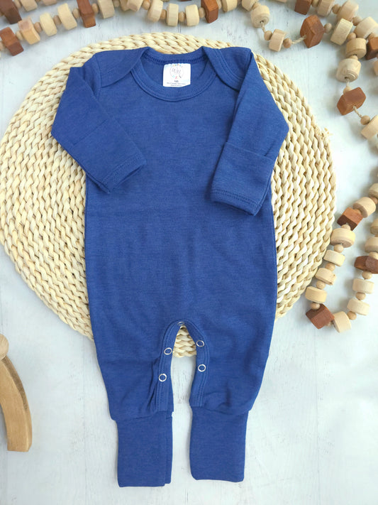 Blank Baby Romper | Heather Blue