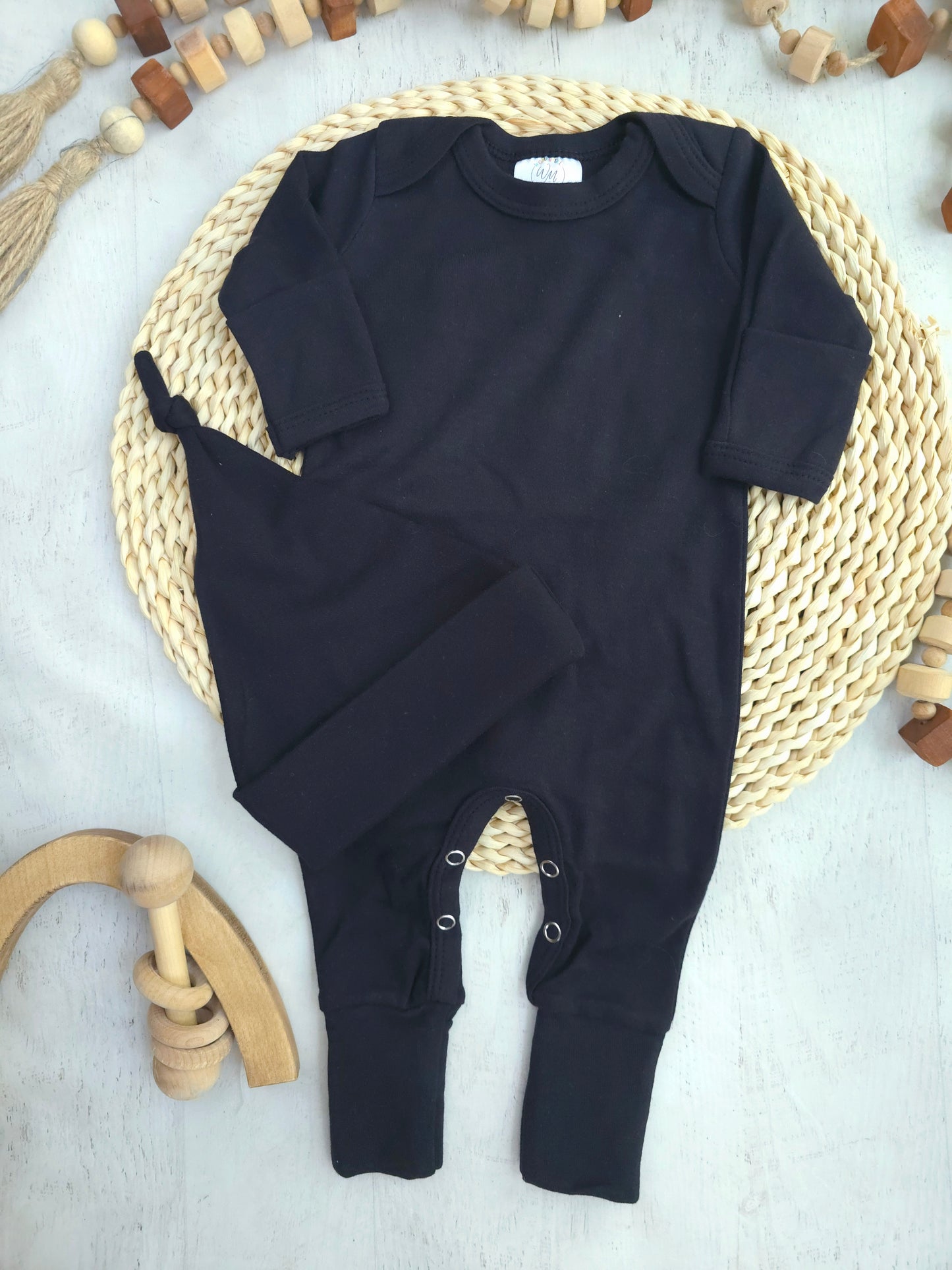 Blank Baby Romper | Black