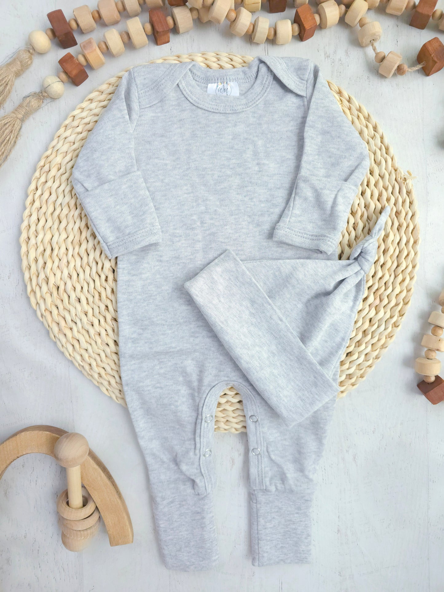 Blank Baby Romper | Gray