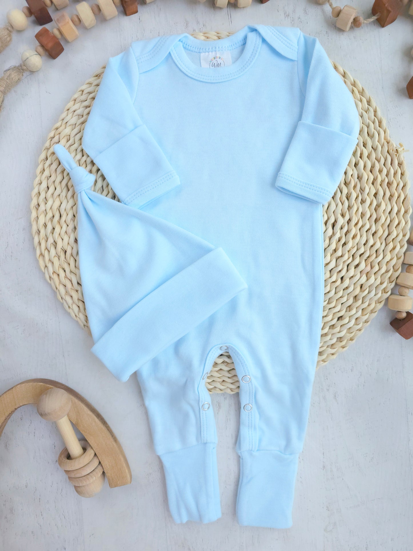 Blank Baby Romper | Light Blue