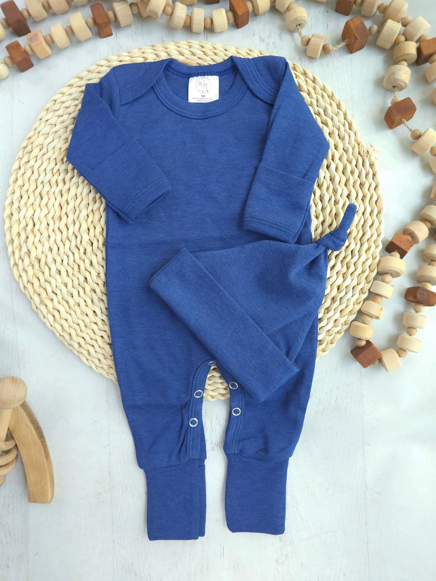 Blank Baby Romper | Heather Blue