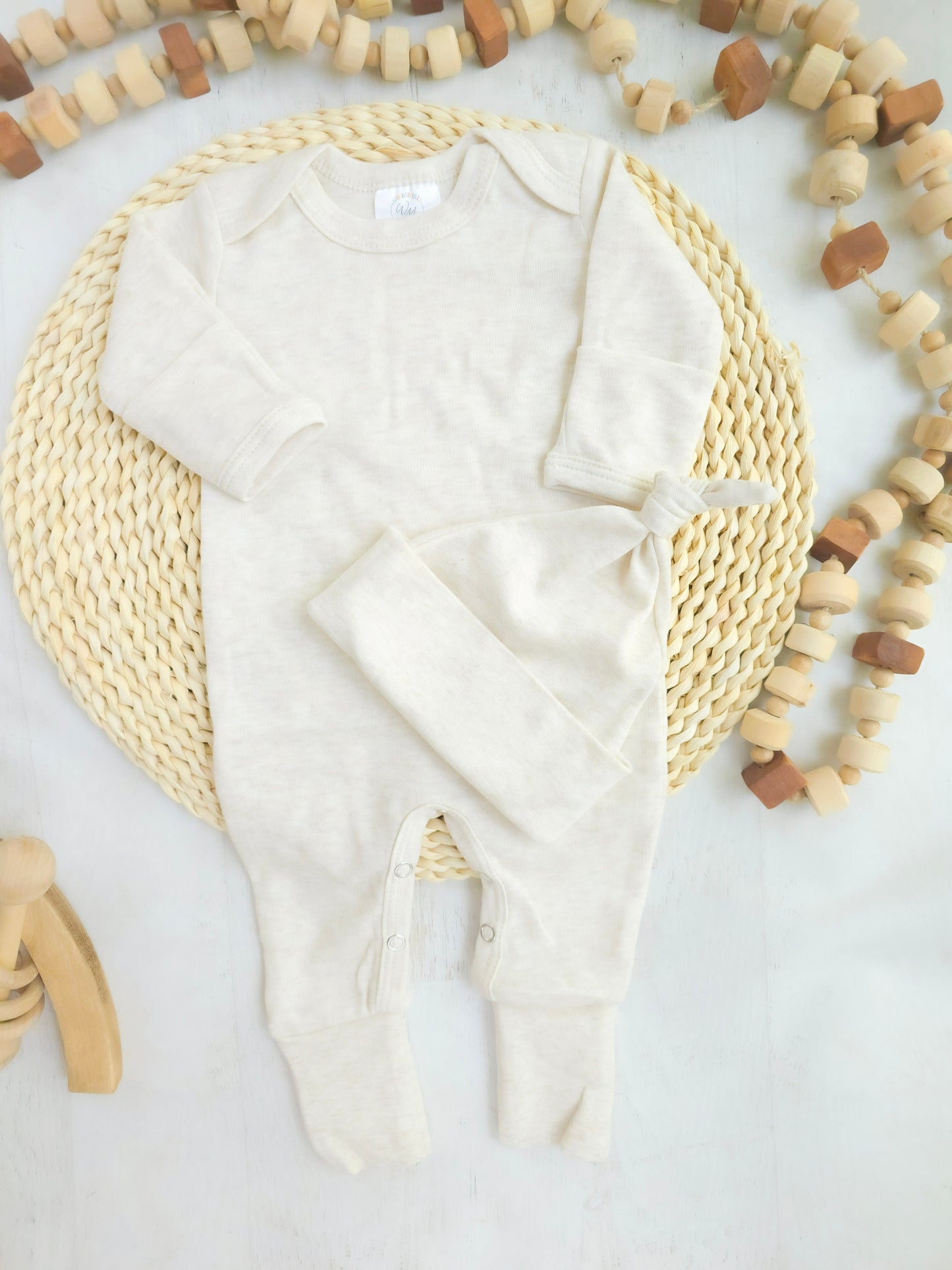 Blank Baby Romper | Oatmeal Beige