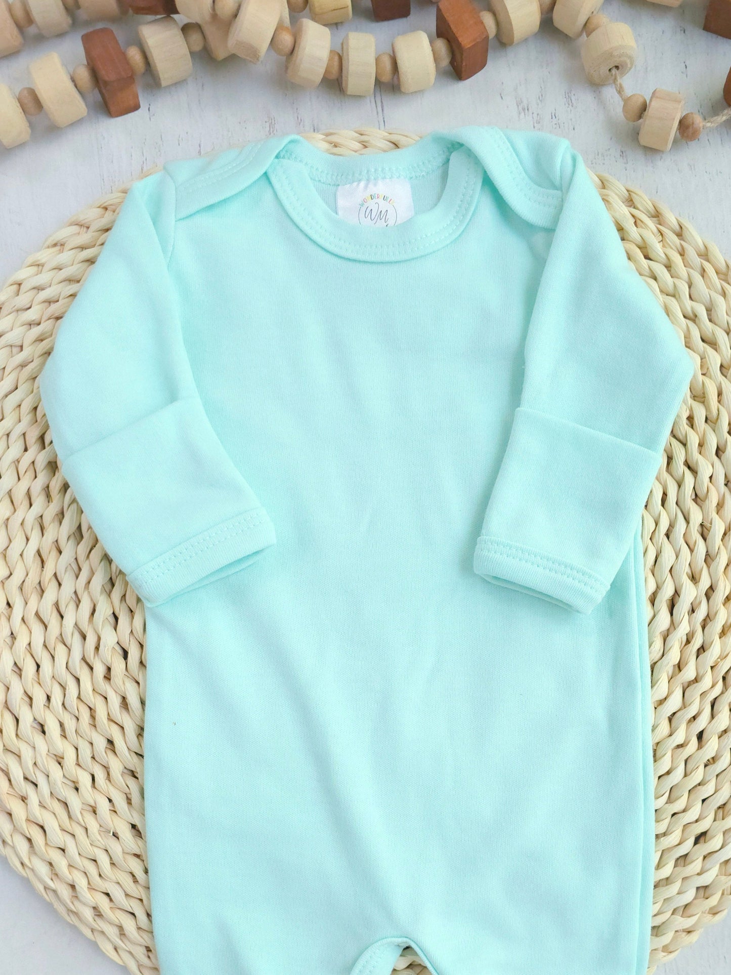 Blank Baby Romper | Mint Green