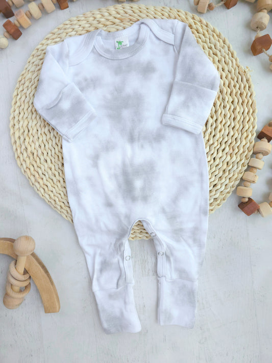 Blank Baby Romper | Mist Gray Tie Dye