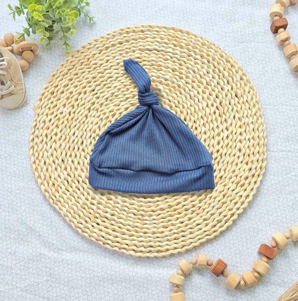 Wholesale Baby Boy Knotted Hat Handsewn - Blue