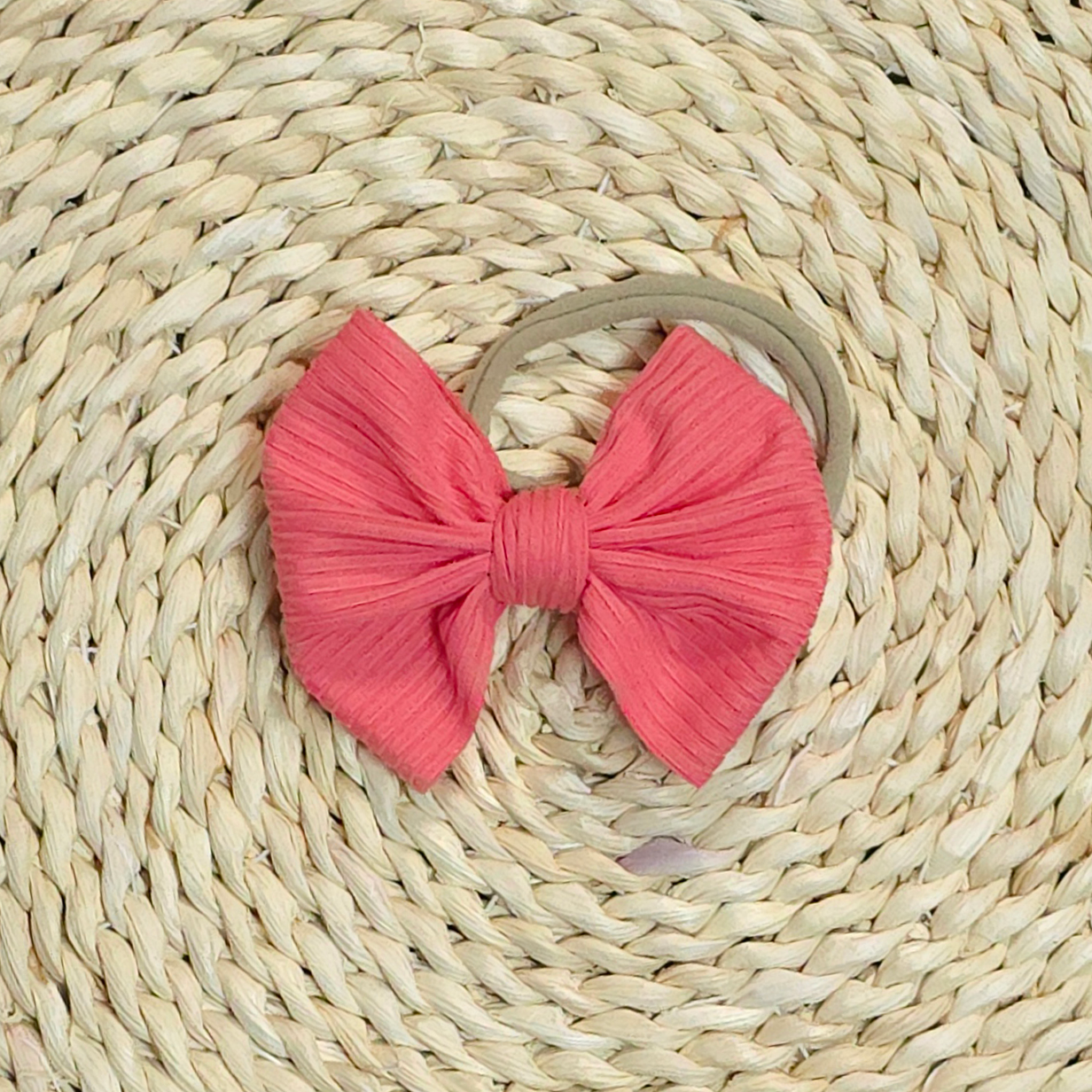 Handmade Baby Girl Bow | Matching Blank Rompers | Bright Pink