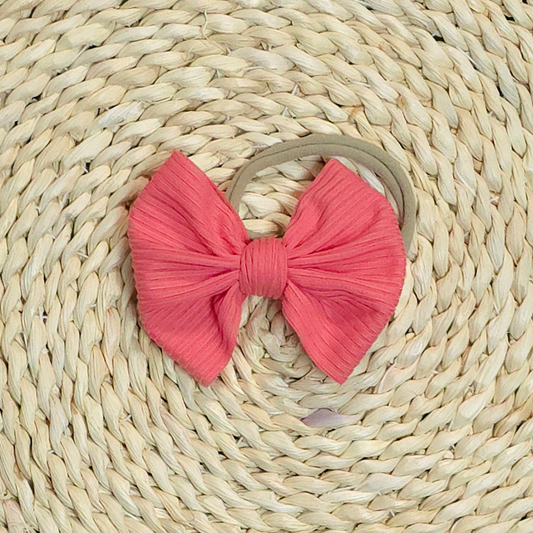 Handmade Baby Girl Bow | Matching Blank Rompers | Bright Pink