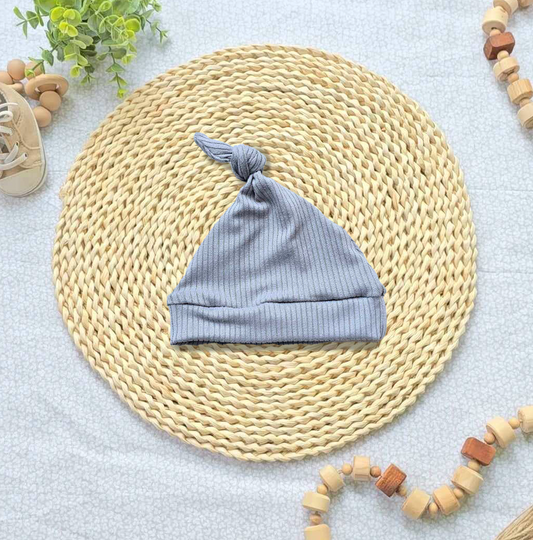 Wholesale Baby Boy Knotted Hat Handsewn - Gray