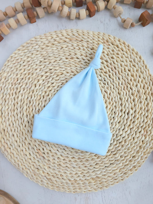 Wholesale Baby Boy Knotted Hat - Light Baby Blue