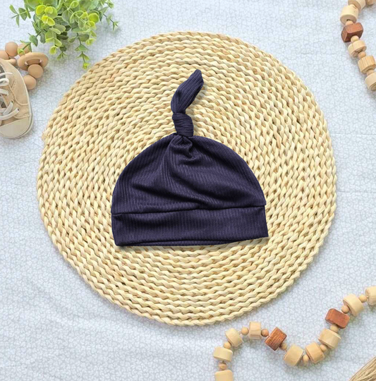 Wholesale Baby Boy Knotted Hat Handsewn - Navy