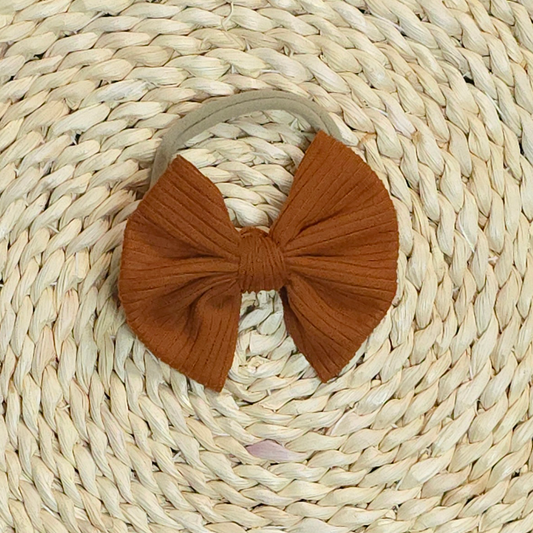 Handmade Baby Girl Bow | Matching Blank Rompers |  Rust