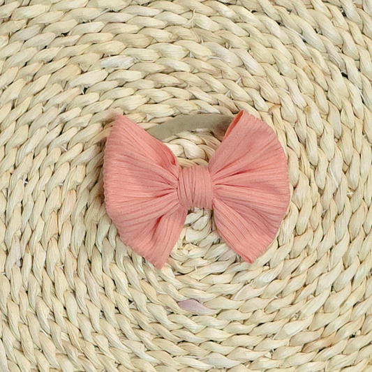 Handmade Baby Girl Bow | Matching Blank Rompers | Peachy Pink