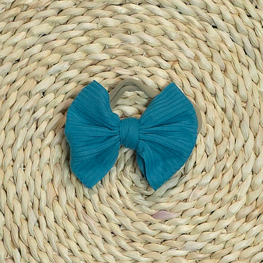 Handmade Baby Girl Bow | Matching Blank Rompers | Teal