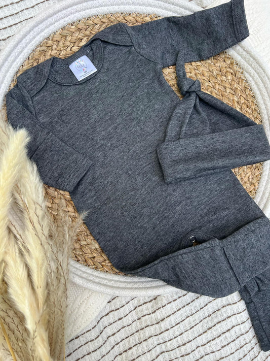 Blank Baby Romper | Charcoal Gray - Heather